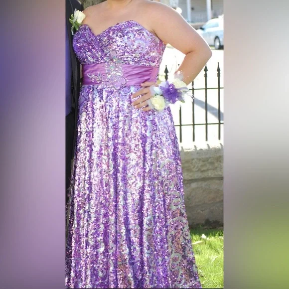 purple and silver formal dresses ZAPAKA Women Prom Dress with Slit Sparkly Purple Halter A Line Formal Dress with Pleated, Dark Purple / US8 main image 0